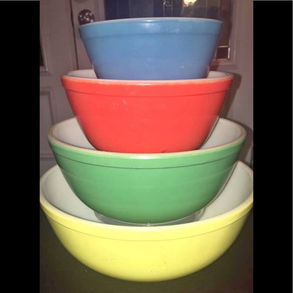 Pyrex Other - Pyrex Primary Colour Bowl Set Old Stamp 1940’s